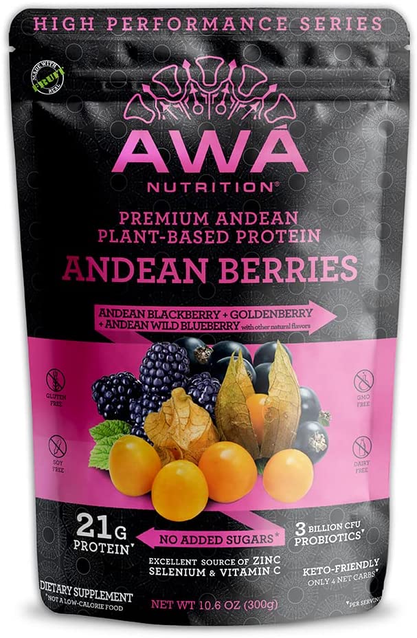 AWA Nutrition Premium Andean Plant-Based Protein Powder | Andean Berries: Andean Blackberry +Goldenberry + Wild Andean Blueberry