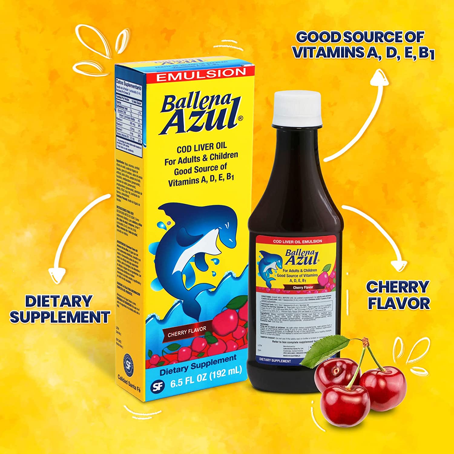 Ballena Azul Cod Liver Oil Cherry Flavor