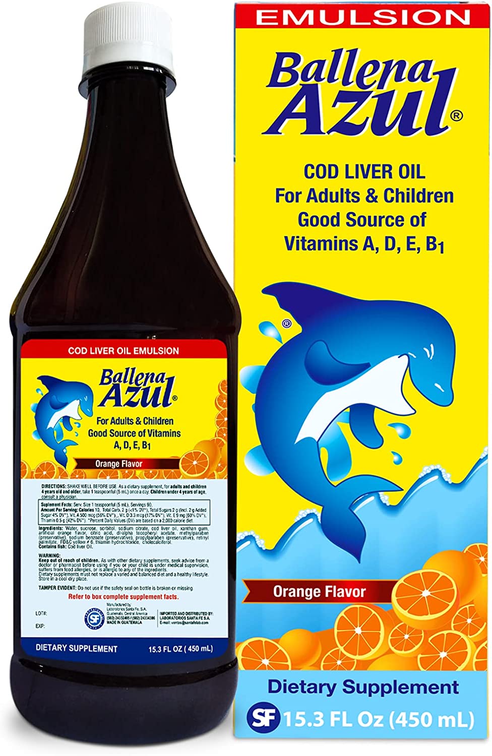 Ballena Azul Cod Liver Oil Orange Flavor