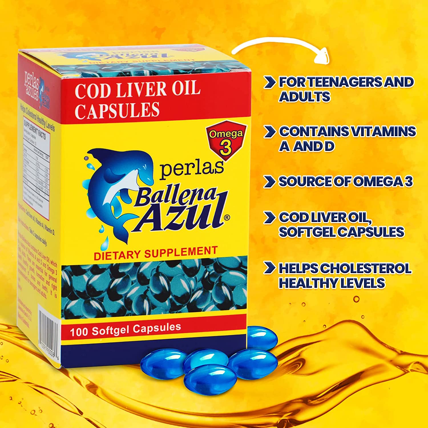 Ballena Azul  Cod Liver Capsules