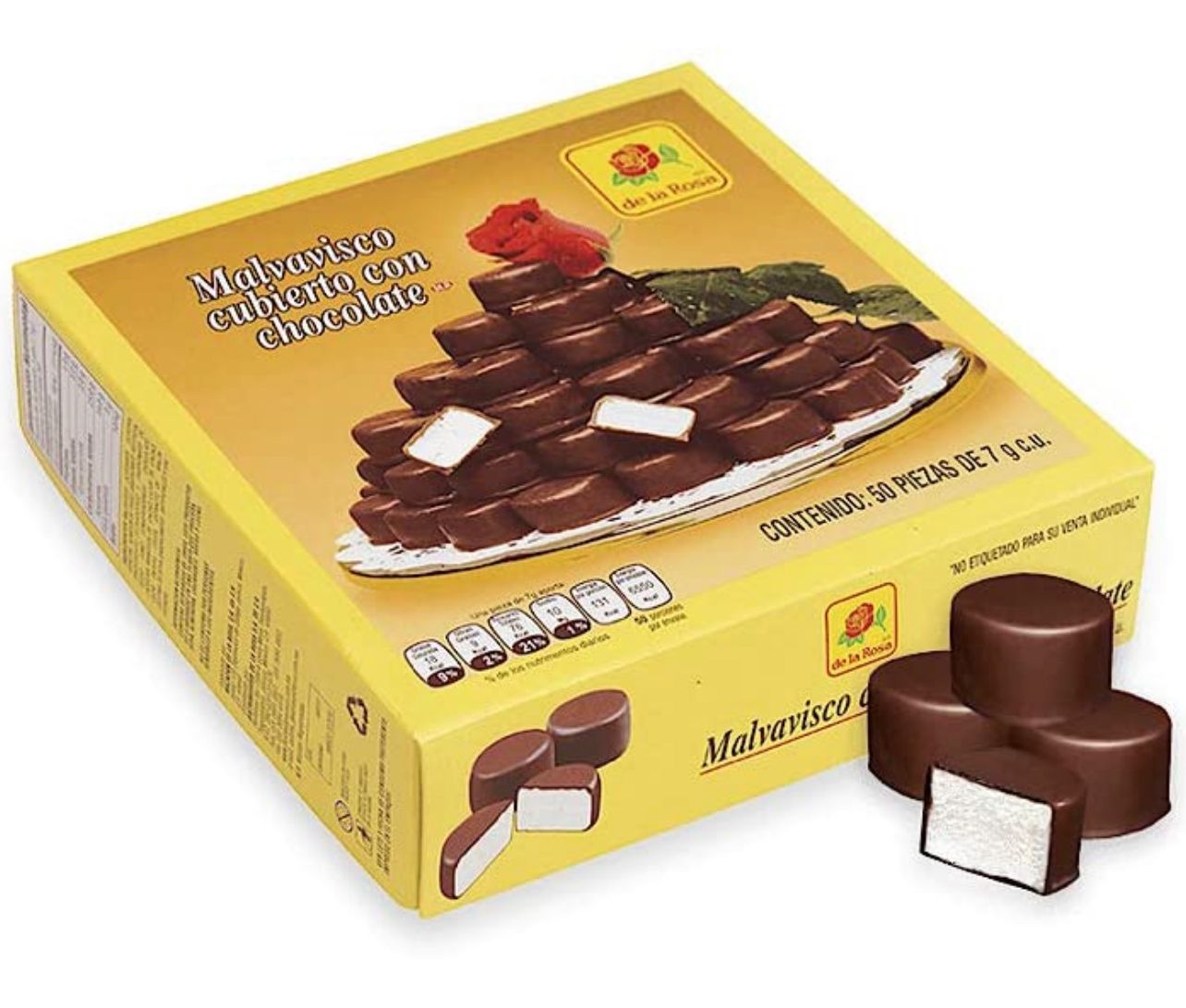 De La Rosa 100% milk chocolate covered marshmallow 50 ct