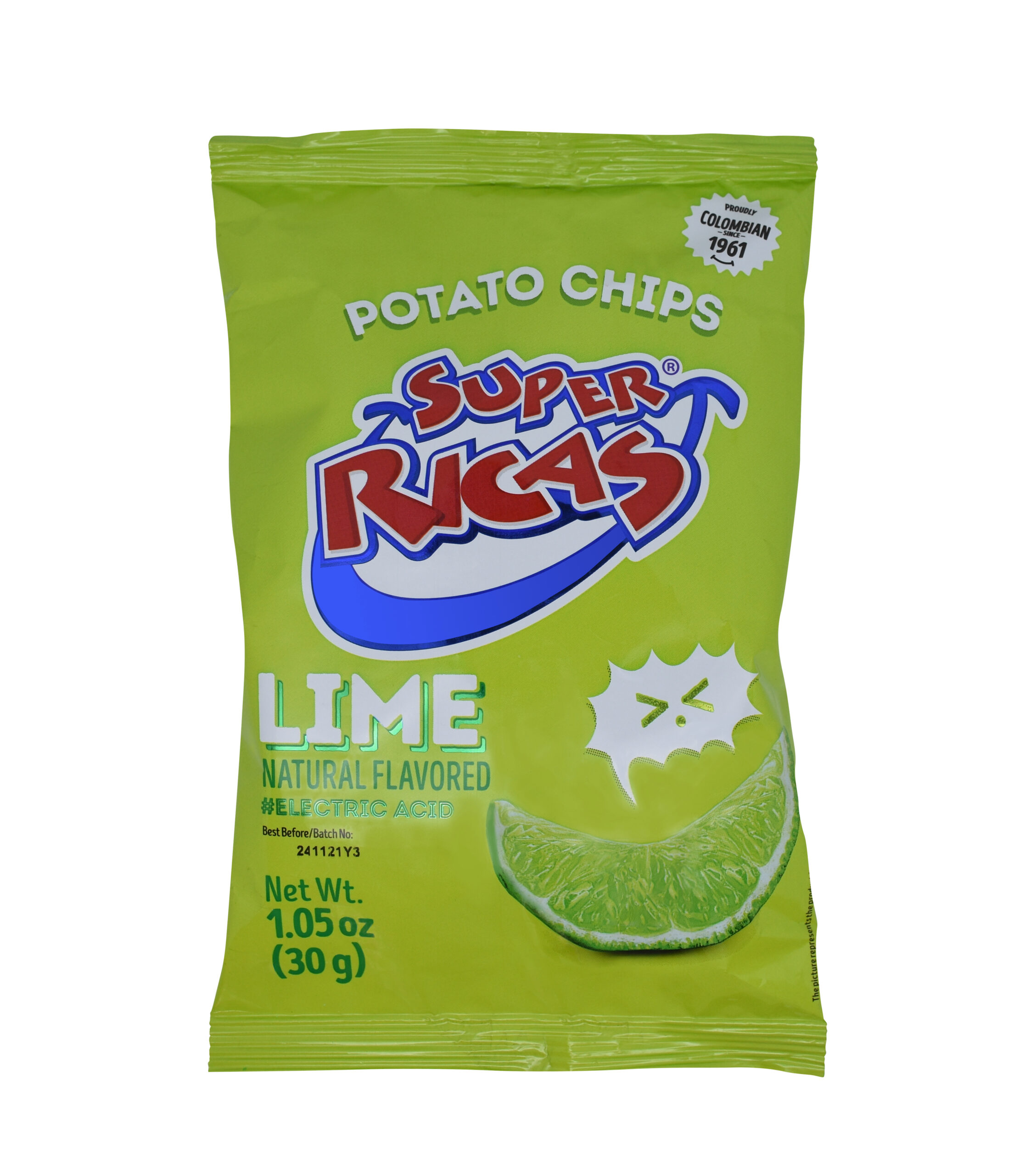Super Ricas Lime Flavor Potatoe Chips 12 Pack
