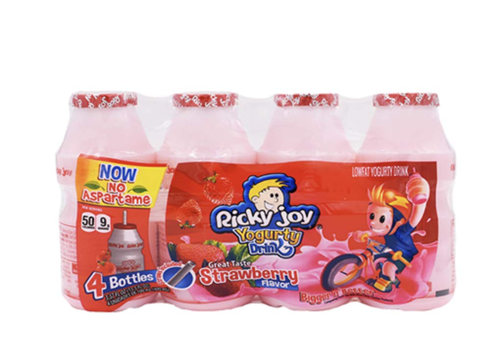 Yogurt Drink Probiotic Dailies 3.37oz each (Strawberry, Pack of 4)